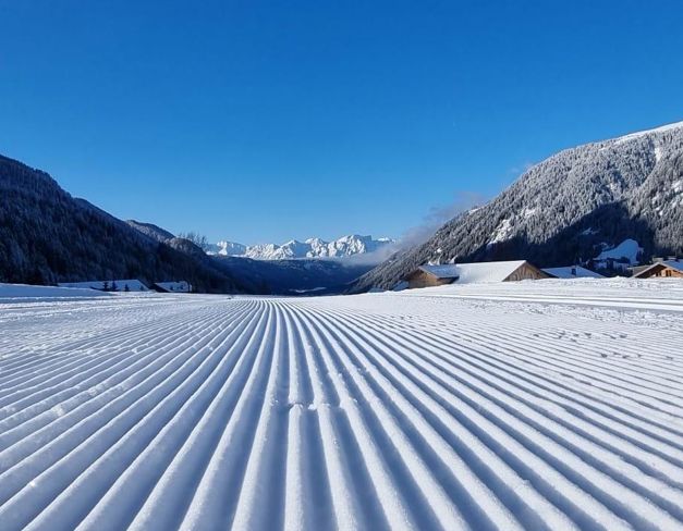 Newly-prepared cross-country ski slopes