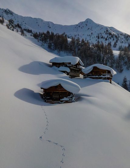 Malga Kasermäder in inverno