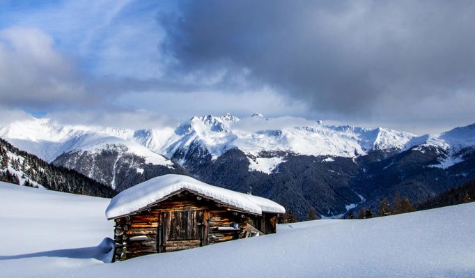 Die Pfinnalm im Winter
