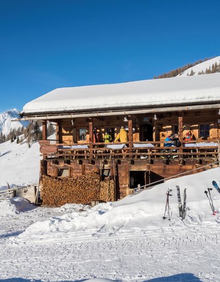 La malga Stumpfalm in inverno