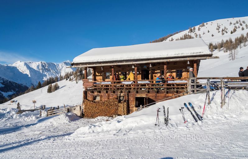 La malga Stumpfalm in inverno