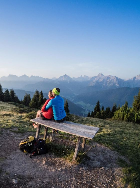 A couple is enjoying the view